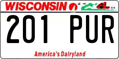 WI license plate 201PUR