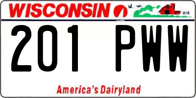 WI license plate 201PWW