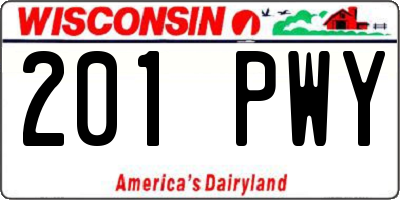 WI license plate 201PWY