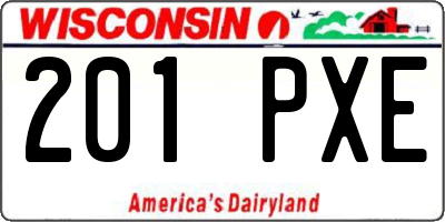 WI license plate 201PXE