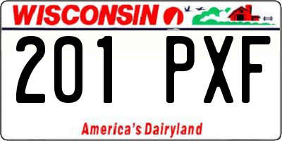 WI license plate 201PXF