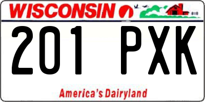 WI license plate 201PXK