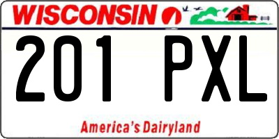 WI license plate 201PXL