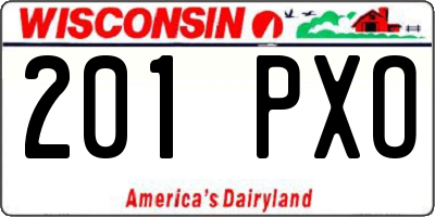 WI license plate 201PXO