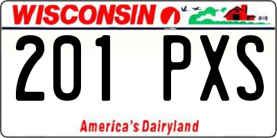 WI license plate 201PXS