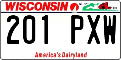 WI license plate 201PXW