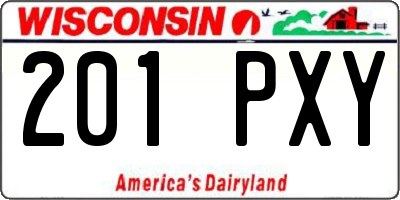 WI license plate 201PXY