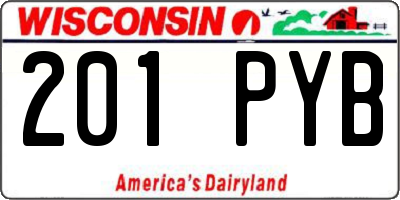 WI license plate 201PYB