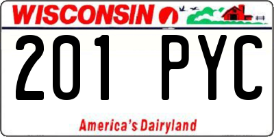 WI license plate 201PYC