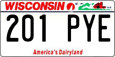 WI license plate 201PYE