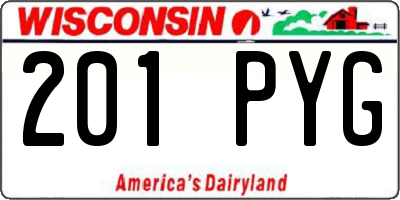 WI license plate 201PYG