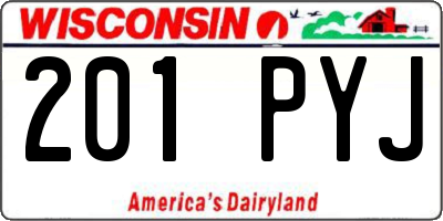 WI license plate 201PYJ