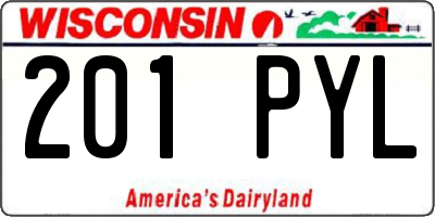 WI license plate 201PYL