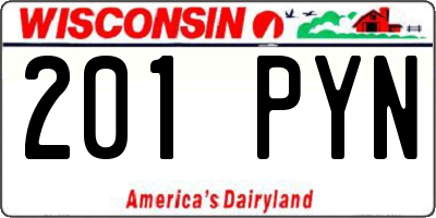 WI license plate 201PYN