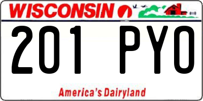 WI license plate 201PYO
