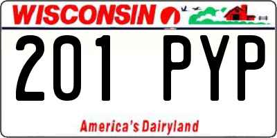 WI license plate 201PYP