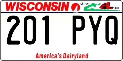 WI license plate 201PYQ