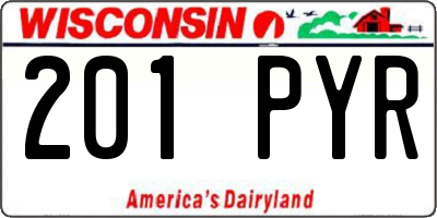 WI license plate 201PYR