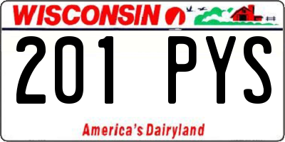 WI license plate 201PYS