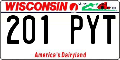 WI license plate 201PYT