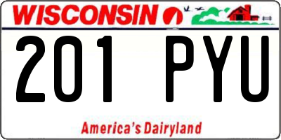 WI license plate 201PYU