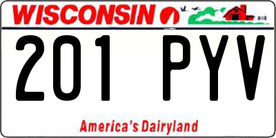 WI license plate 201PYV