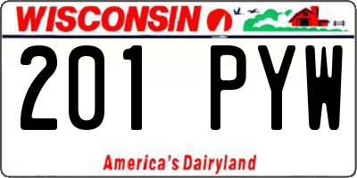 WI license plate 201PYW