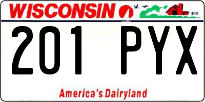 WI license plate 201PYX