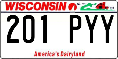 WI license plate 201PYY