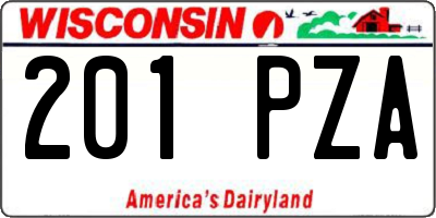 WI license plate 201PZA