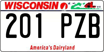 WI license plate 201PZB