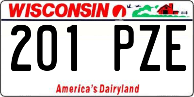WI license plate 201PZE
