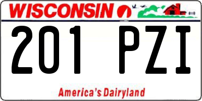 WI license plate 201PZI