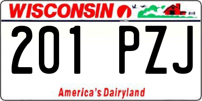 WI license plate 201PZJ