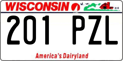 WI license plate 201PZL