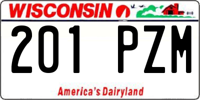WI license plate 201PZM
