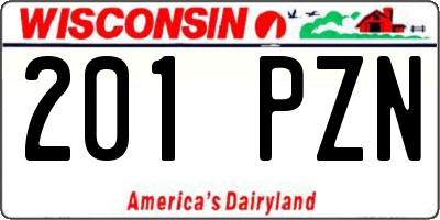 WI license plate 201PZN