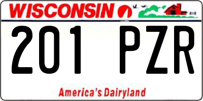 WI license plate 201PZR