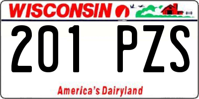 WI license plate 201PZS
