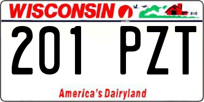 WI license plate 201PZT