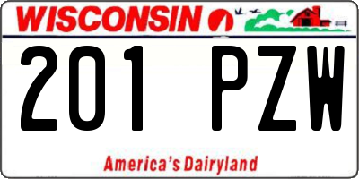 WI license plate 201PZW