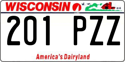 WI license plate 201PZZ