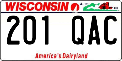 WI license plate 201QAC
