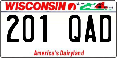 WI license plate 201QAD