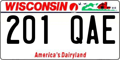 WI license plate 201QAE