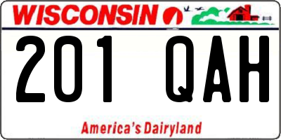 WI license plate 201QAH