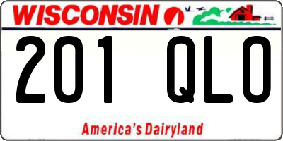 WI license plate 201QLO