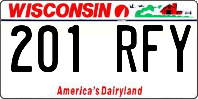WI license plate 201RFY