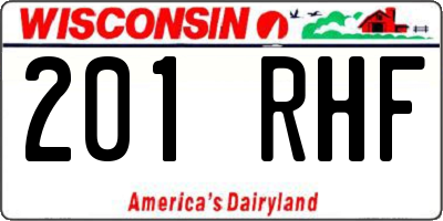 WI license plate 201RHF