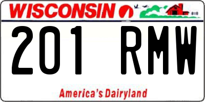 WI license plate 201RMW